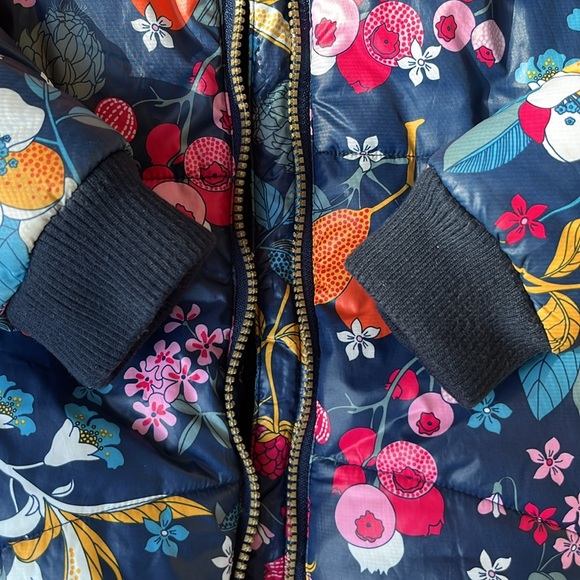 Boboli Spain Bright Floral Print Puffer Jacket Vibrant Colorful Fleece … - Picture 9 of 13
